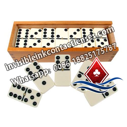 Double-6 Luminous Marked Dominoes with Wooden Case
