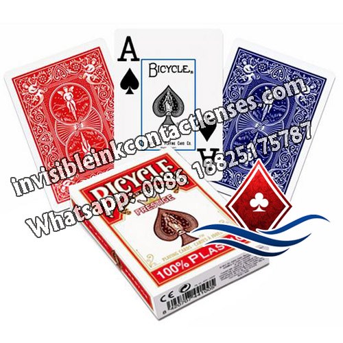100% plastic bicycle poker cards with red and blue color