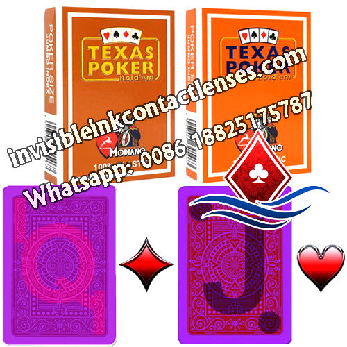 orange and brown modiano texas holdem marked cards
